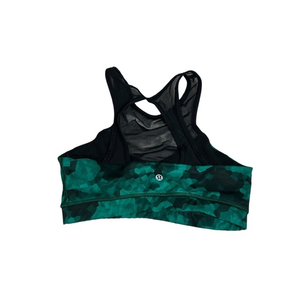 Lululemon Sports Bra Womens Green Racerback Sleeveless Compression Lace Run Sz 6 - Picture 9 of 12